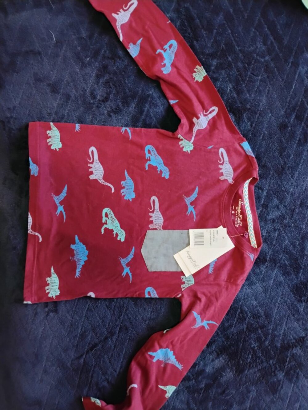 NWT Serenity Falls dinosaur long-sleeve pocket tee, size 6